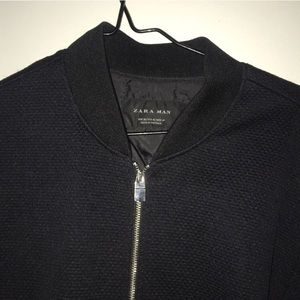 Zara Man Black Bomber Jacket